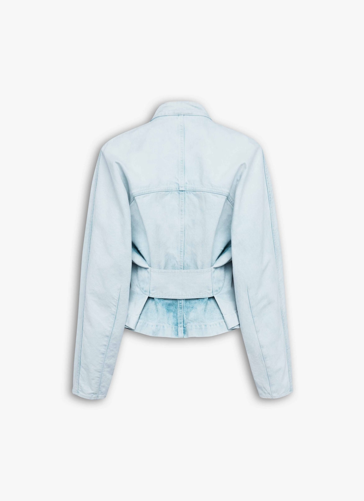 ROUND DENIM JACKET ALAÏA LIGHT BLUE ROUND DENIM JACKET